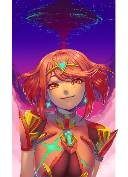 It's been awhile since I've drawn Pyra. Tried out some different rendering #XenobladeChronicles #Pyra #PyraXenoblade #Xenoblade2