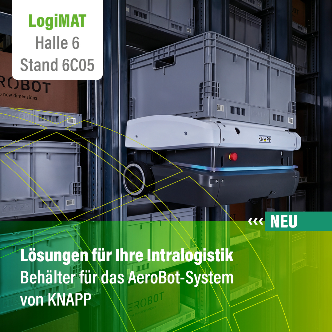 LOGISTIK_HEUTE's tweet photo. Werbung: Der Hersteller von Mehrwegtransportverpackungen #bekuplast präsentiert auf der #LogiMAT 2026 eine neue Behälterlösung für das #AeroBot System von #KNAPP. ▶️https://t.co/4TxjQJzUqw https://t.co/UhrmoXWcKw