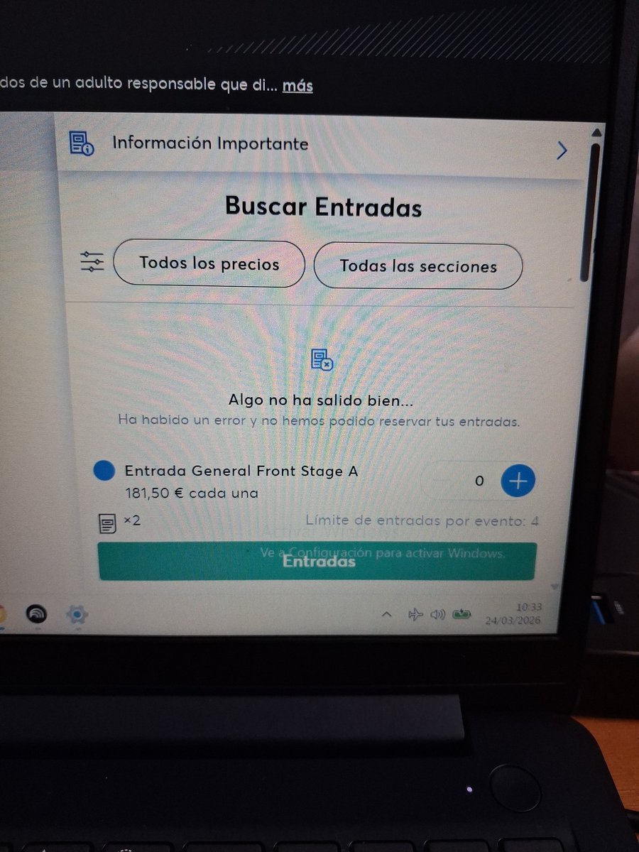 bea_conb's tweet photo. @TicketmasterES Y esto? Entro la 10000 y con todas las fechas que hay no sabéis poner si se agotó o no? Que sigo como una gilipollas mirando la pantalla con el error? O podéis explicar al menos que es el error? https://t.co/6n5bkNAyst