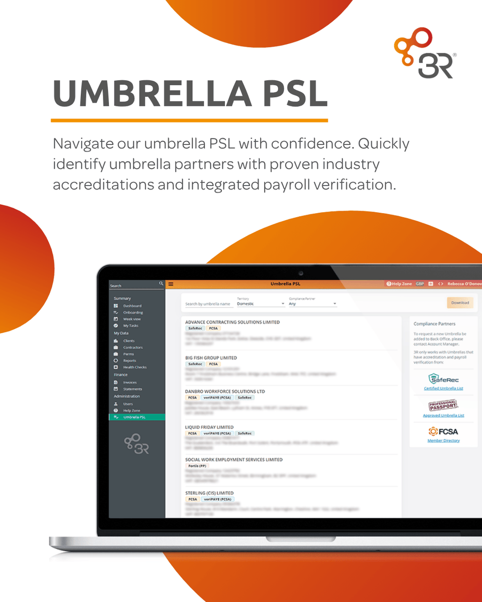 3R_RecSolutions's tweet photo. With the Joint &amp; Several Liability (JSL) reforms fast approaching, we’ve updated our Back-office &amp; refined our Umbrella PSL to quickly filter for umbrella companies who meet the industry accreditation standards &amp; offer payroll verification. Learn more: https://t.co/XGlylchJNX https://t.co/pQg9hb5hFp
