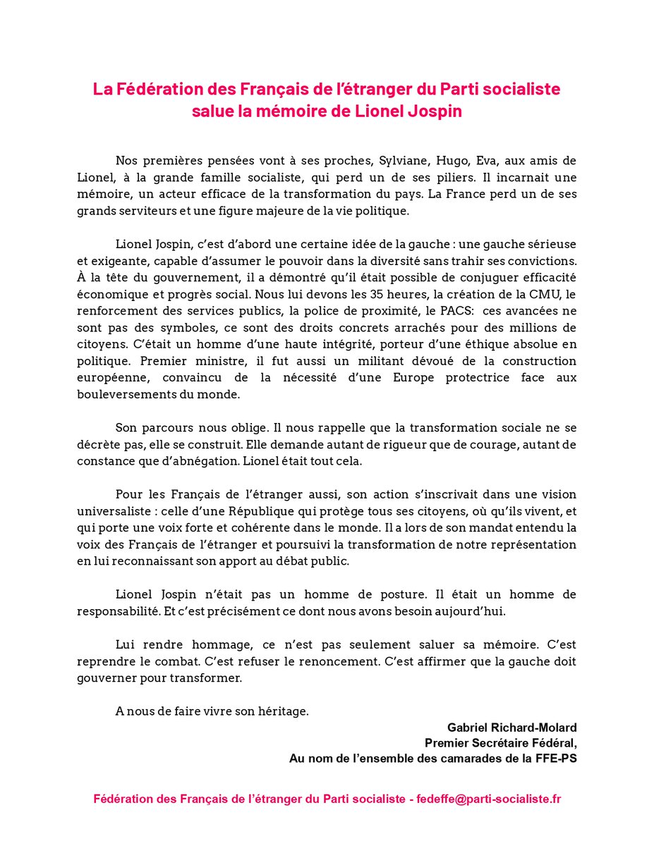 Socialistes Français•es à l'étranger tweet media