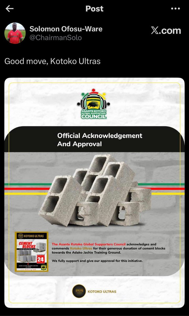 Today is the D- day @Adako Jachie (AJ) Sports Complex from 4pm to 5pm.

Let’s build AJ together!
Be involved with the AJ project!
Be there!

Go Fabulous! 🔴⚪️🔴

#AsanteKotoko
#kotokoultras