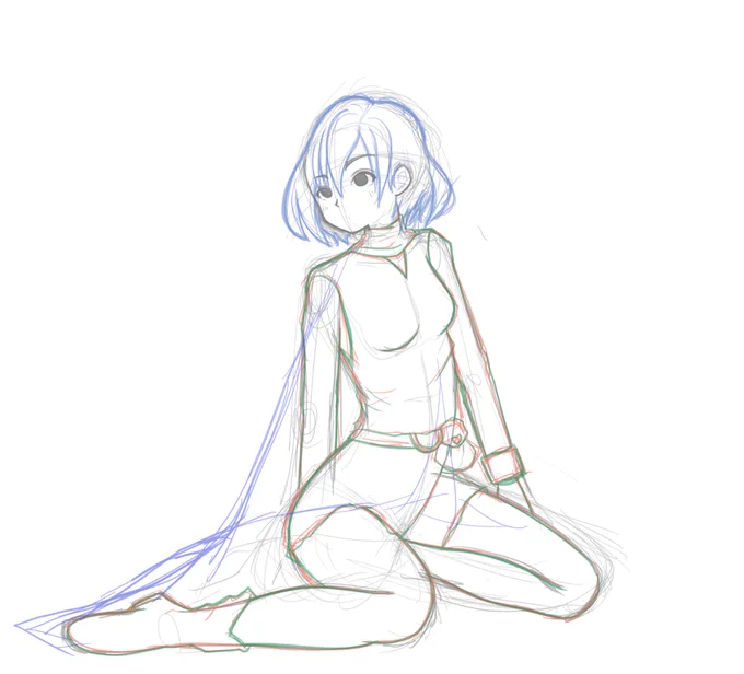 本日の下描きと線画 (*⁰▿⁰*) #一次創作 #イラスト