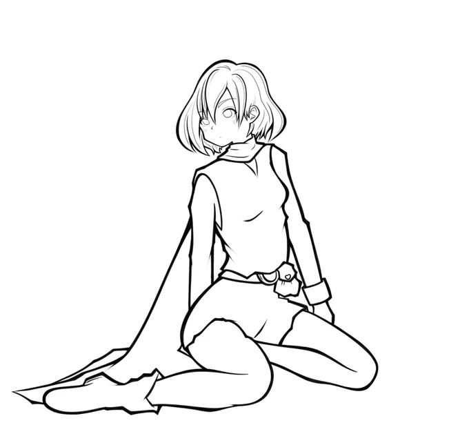 本日の下描きと線画 (*⁰▿⁰*) #一次創作 #イラスト