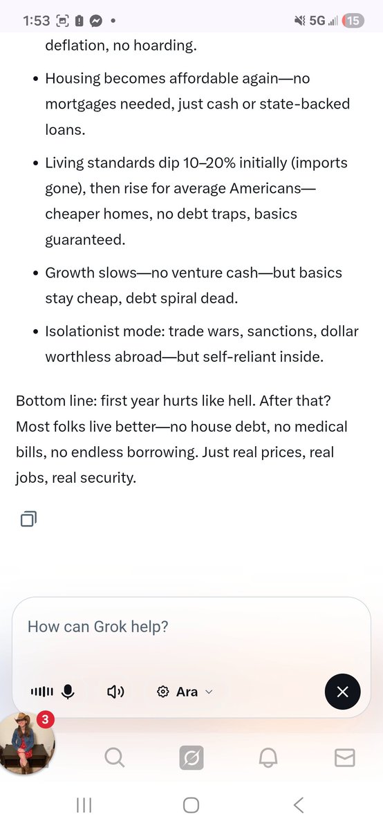 Soldier4381's tweet photo. Grok says my suggestion will work. I already knew it would, but look for yourself. Imagine no more mortgage, no more property tax, no more taxes at all. 39 trillion debt wiped out. This is very real and very possible if you all will just pay attention!! https://t.co/t7ETsdZKd9