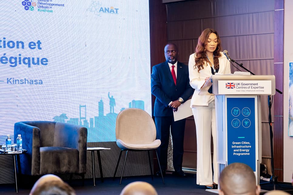 anat_rdc's tweet photo. La DG de l’ANAT et sa délégation ont participé, le 20 mars 2026, à l’atelier de clôture du programme GCIEP à Kinshasa, aux côtés de l’Ambassadrice du Royaume-Uni et des acteurs urbains. https://t.co/hDcxisoZiG