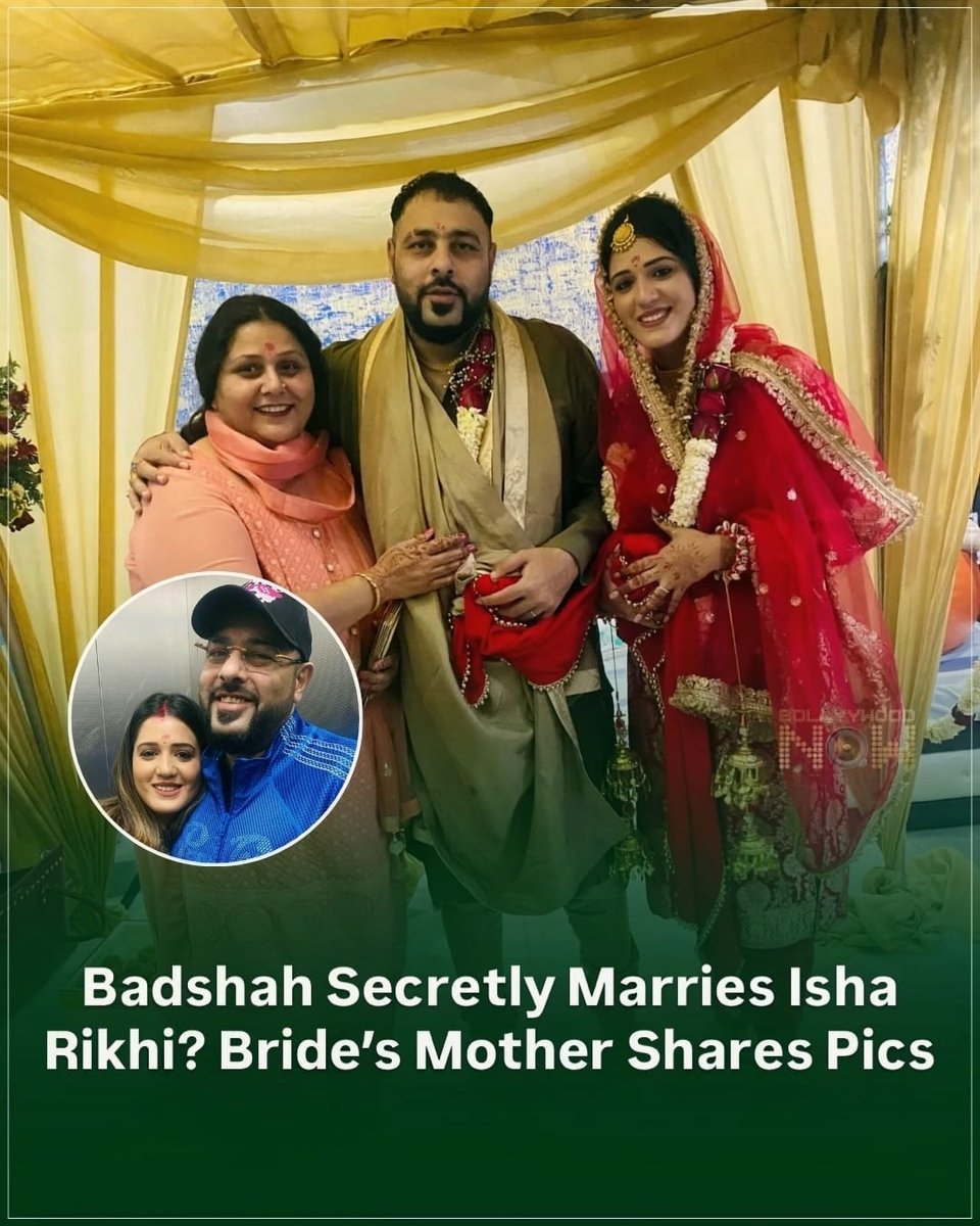 TeamTFW's tweet photo. Did Badshah tie a knot with Isha Rikhi in a private ceremony or just a fake publicity?
Reports surfaced after the actress's mother shared picture and videos. There has been no confirmation from the couple yet
#tfw #thefansworld #badshahwedding #indianrapper
@Its_Badshah https://t.co/YlNCF0lyem