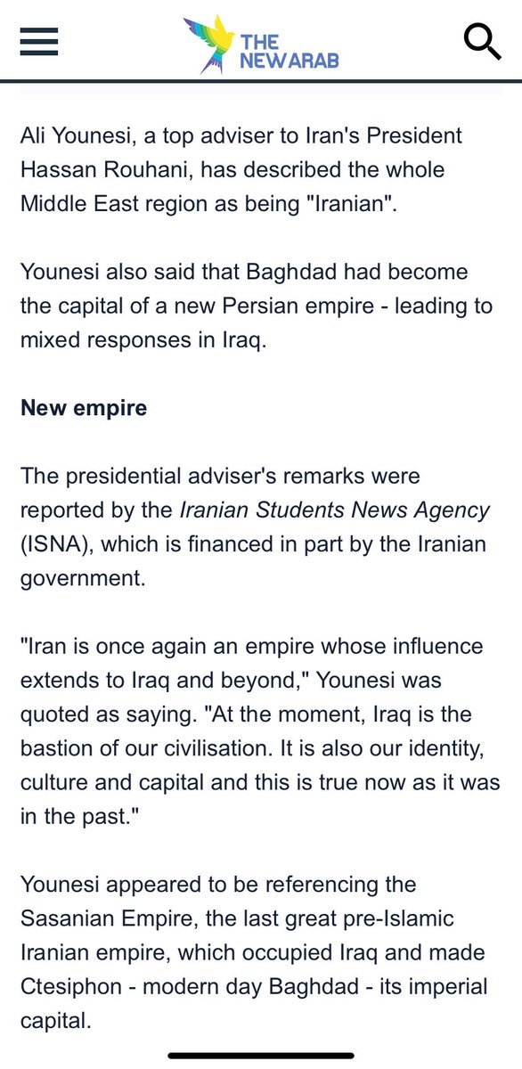 son pers devletini hz ömer yıktı. ülkelerini yüzyıllarca araplar &amp; türkler yönetti. ehl-i beyt sevgisinden değil, intikam &amp; ayrışma hissiyle kendilerine milli bir din inşa ettiler. daha 10 yıl önce iranlı yetkililer “bağdat artık yeni pers devletinin başkenti” diyorlardı.