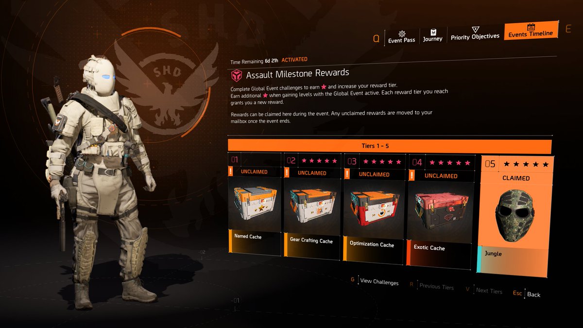 MaxisBnd's tweet image. Assault Milestone Jungle mask #division2