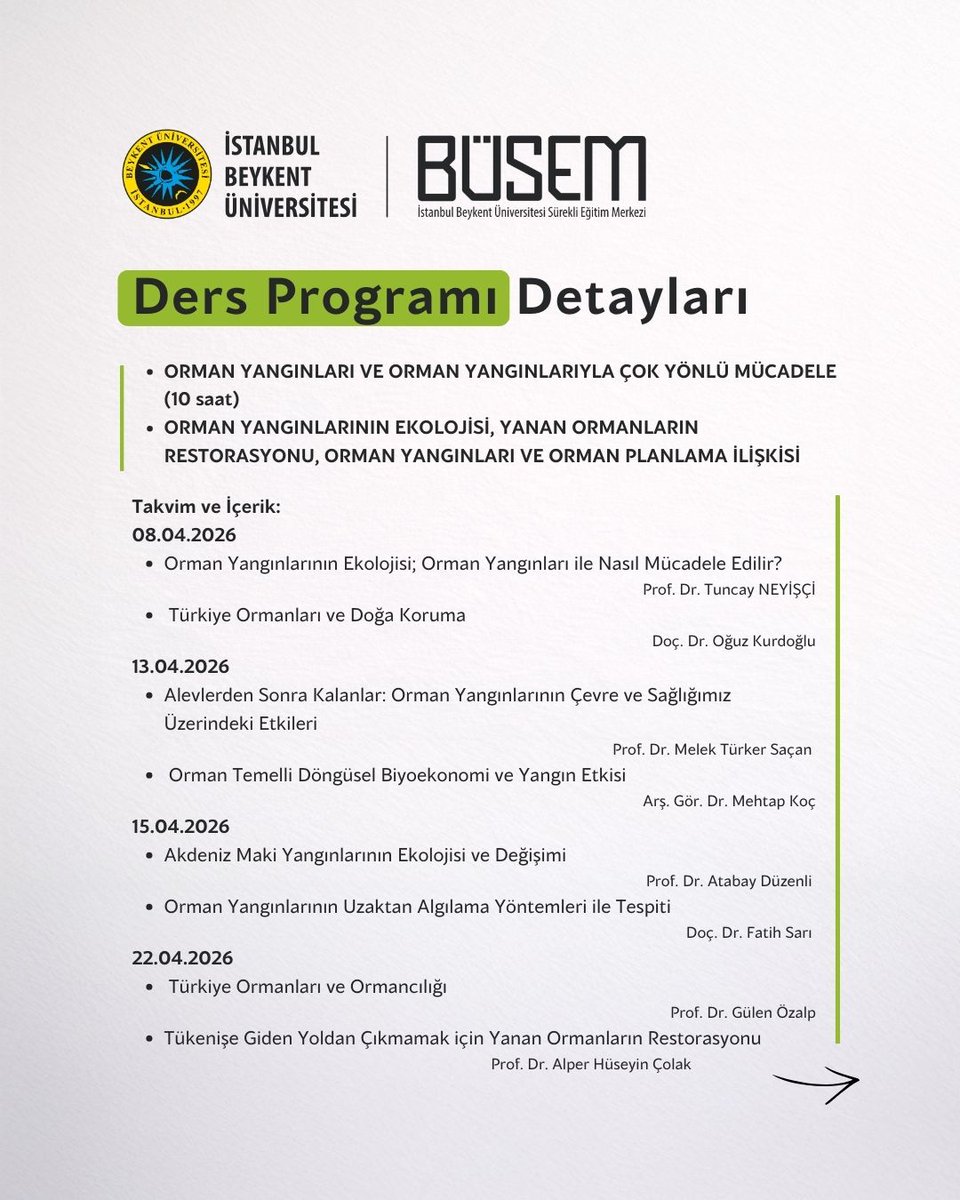 beu_sos's tweet photo. Bölümümüzün İBUSEM ile beraber düzenlediği “Orman Yangınlarına Karşı Direncin Artırılması Sertifika Programı”nın üçüncüsü 18 Mart 2026 günü başladı.

Kayıtların 25 Mart 2026 gününe kadar herkese açık olarak sunulmaktadır.

Kayıt için: 
https://t.co/I1DdVIGEw5 https://t.co/k0QFWXgyOM