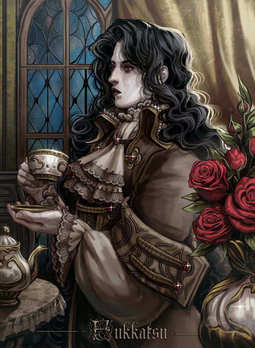 fukkatsu_sumi's tweet image. My OC Donovan 🌹☕
So love drawing him...
#OC #vampire