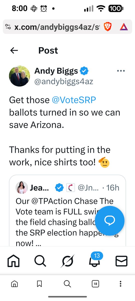 SwordTruth's tweet photo. Andy Biggs is bought and paid for by TPUSA and the Mormon Mafia. The woman he is reposting was accused by another TPUSA contractor of soliciting him for sex and then kidnapping his daughter in a legal filing. https://t.co/1jhjXOKACh