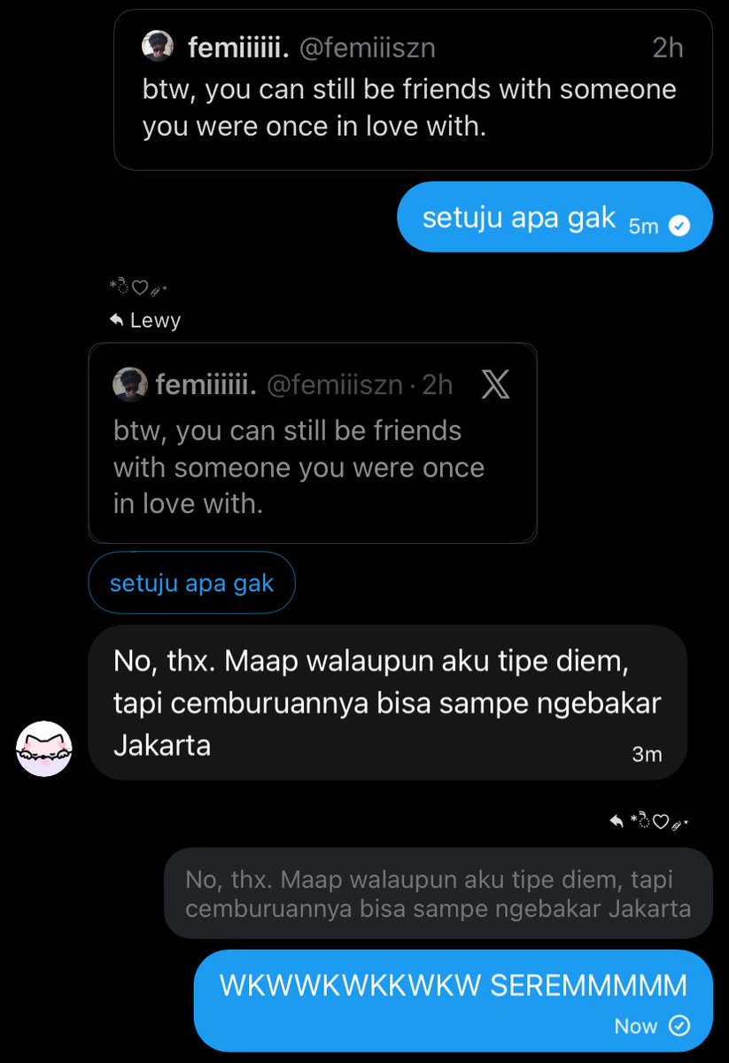 Gak bisa aku bang. Nanti Jakarta kebakaran.