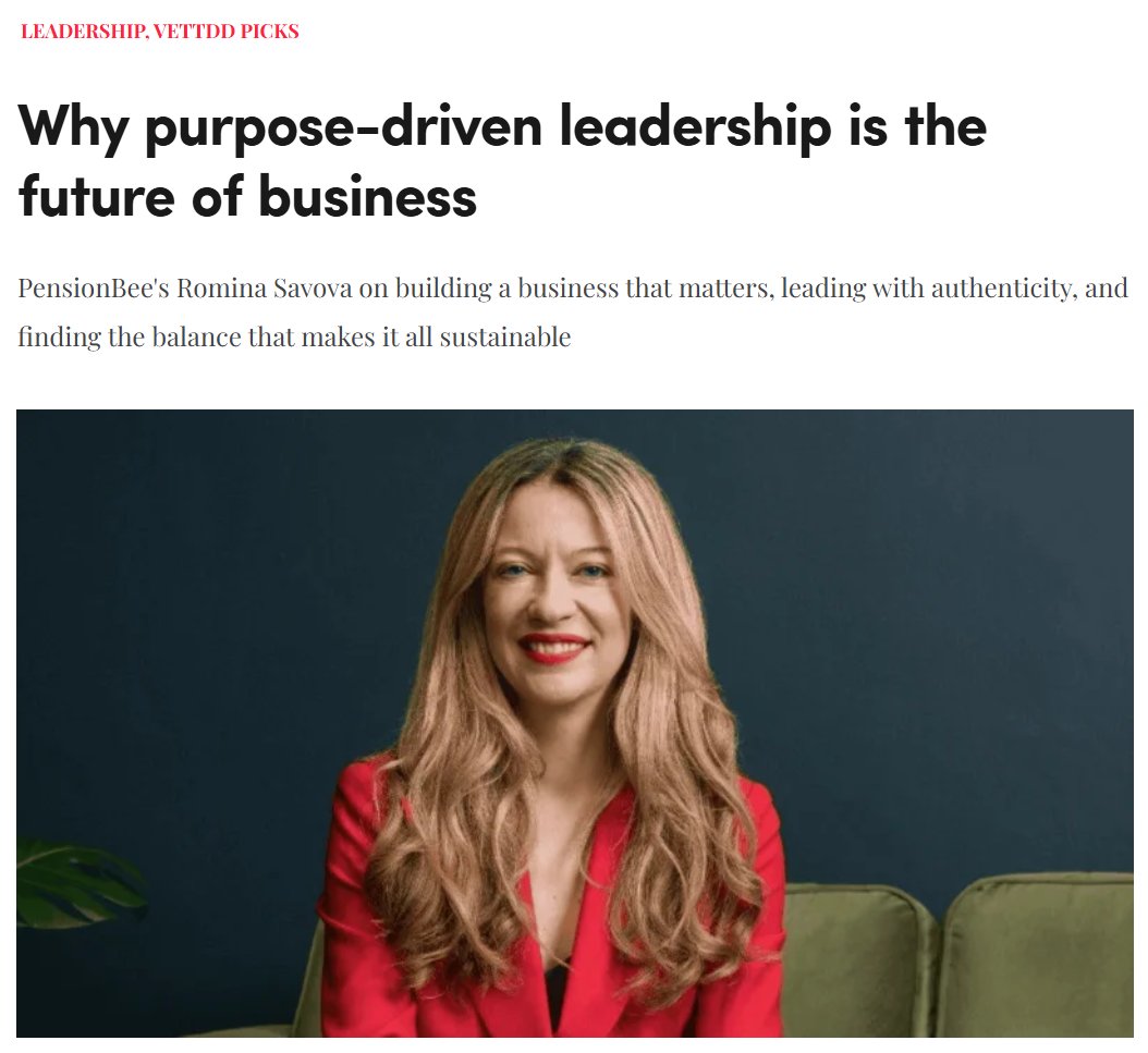 vettdd's tweet photo. PensionBee's Romina Savova on building a meaningful business, leading authentically, and balancing sustainability

https://t.co/iDxX3VlRI1 https://t.co/IODo3RVL2s