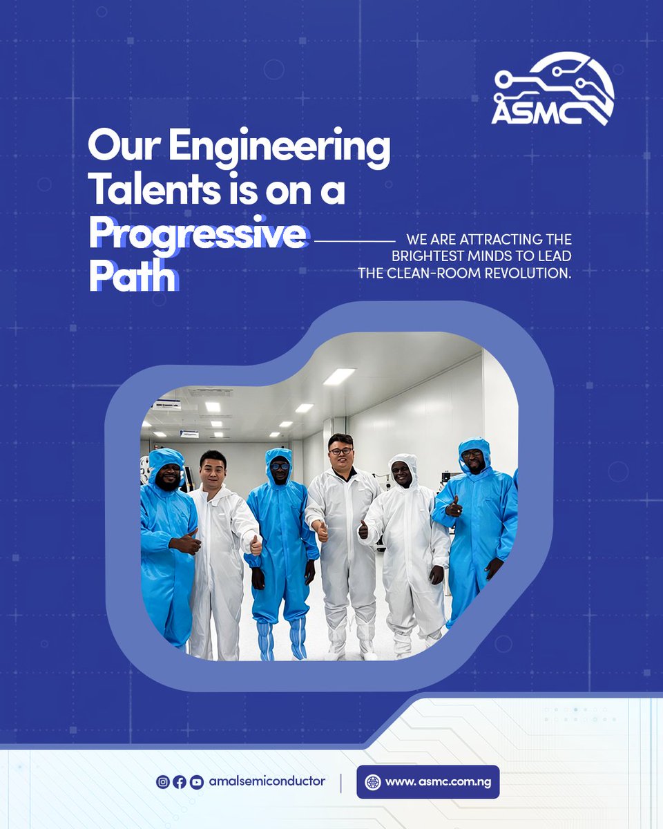 AmalSemicon's tweet image. Our engineering database continues to grow. We are attracting the brightest minds to lead the clean-room revolution.

 Explore more about our mission and future opportunities on our website at info@asmc.com.ng

 #ASMC #engineeringexcellence #cleanroomtechnology #semiconductor