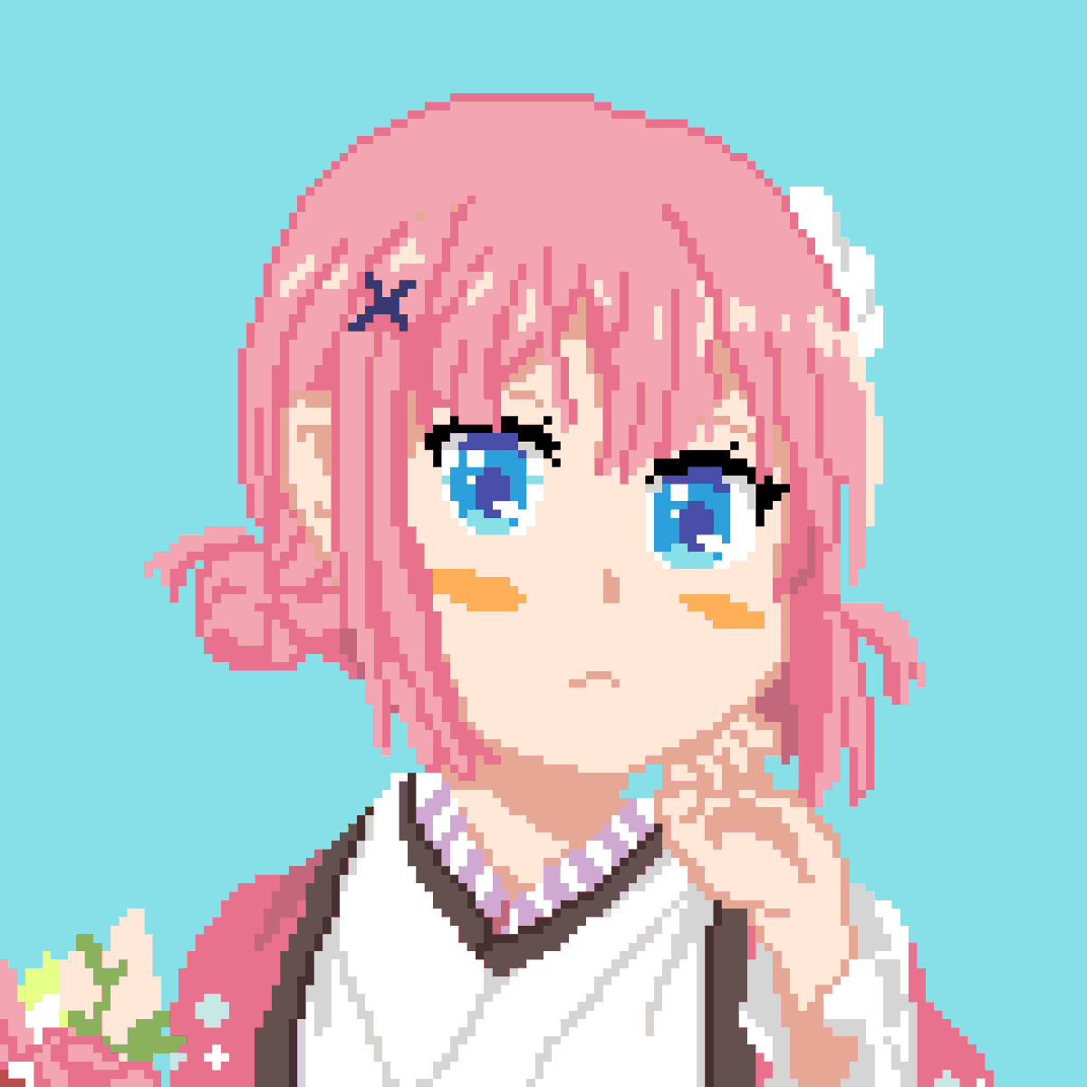 kaban11's tweet photo. 千代田桃誕生日絵2026 #dotpict #まちカドまぞく https://t.co/QGnJUTc5KD