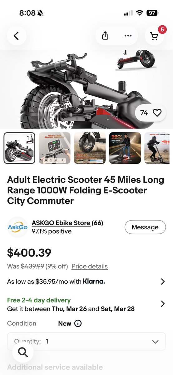 RappersChoice's tweet photo. @ick_real $400!!! This thing goes 25 miles an hour.
I personally have a Byrd scooter, it goes 18 mph and got me to work (maybe 5-7 miles away from my house) in like 30 minutes 

Now the scooter just sits there cause I don’t use it, but I have a car. https://t.co/3Q3cu9wc65