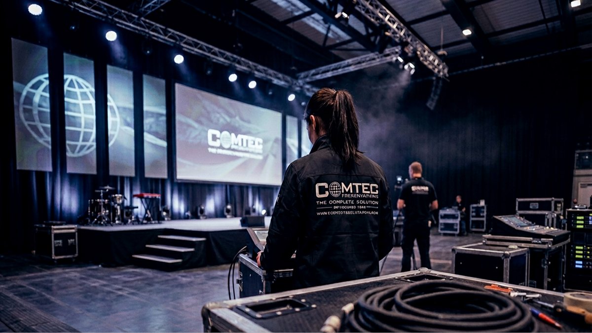 comtec_pres's tweet photo. Before the audience arrives, the room should feel effortless.

Screens live. Lighting balanced. Audio tested. Content ready.

Weeks of planning come together in that quiet moment before doors open. 80% happens early but the final 20% is where the magic happens.

#LiveEvents https://t.co/GepPr2MUOP