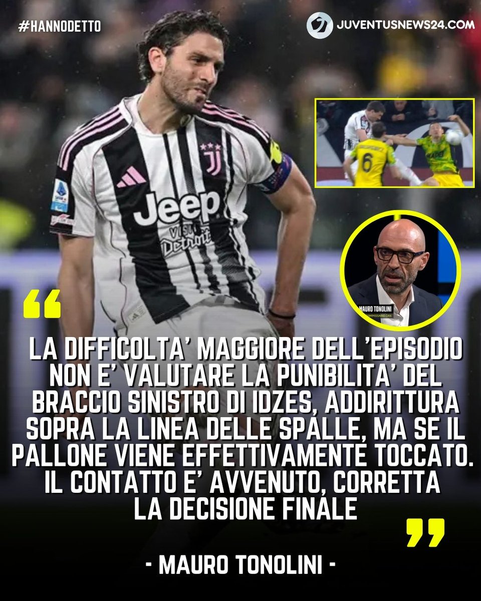 junews24com's tweet photo. 🧐Il rigore assegnato in #JuveSassuolo è stato oggetto di analisi durante la puntata di Open Var
👉Mauro #Tonolini promuove la scelta del direttore di gara visto che il tocco fra la palla e il braccio c'è stato con l'arto che era sopra la linea della spalla e quindi punibile https://t.co/KNGWf4ENXK