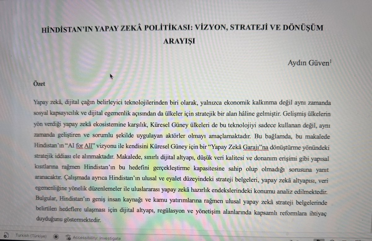 aydinguvenn's tweet photo. “Hindistan’ın Yapay Zeka Politikası: Vizyon, Strateji ve Dönüşüm Arayışı” 

başlıklı bir bölümle katkıda bulunduğum 

Dünya Siyasetinde Asya Pasifik 8: Hindistan 

kitabı yayınlandı. 

Okuyucusu bol olsun

Editörlere teşekkürler 
#Hindistan #India https://t.co/a9a2kywfnb