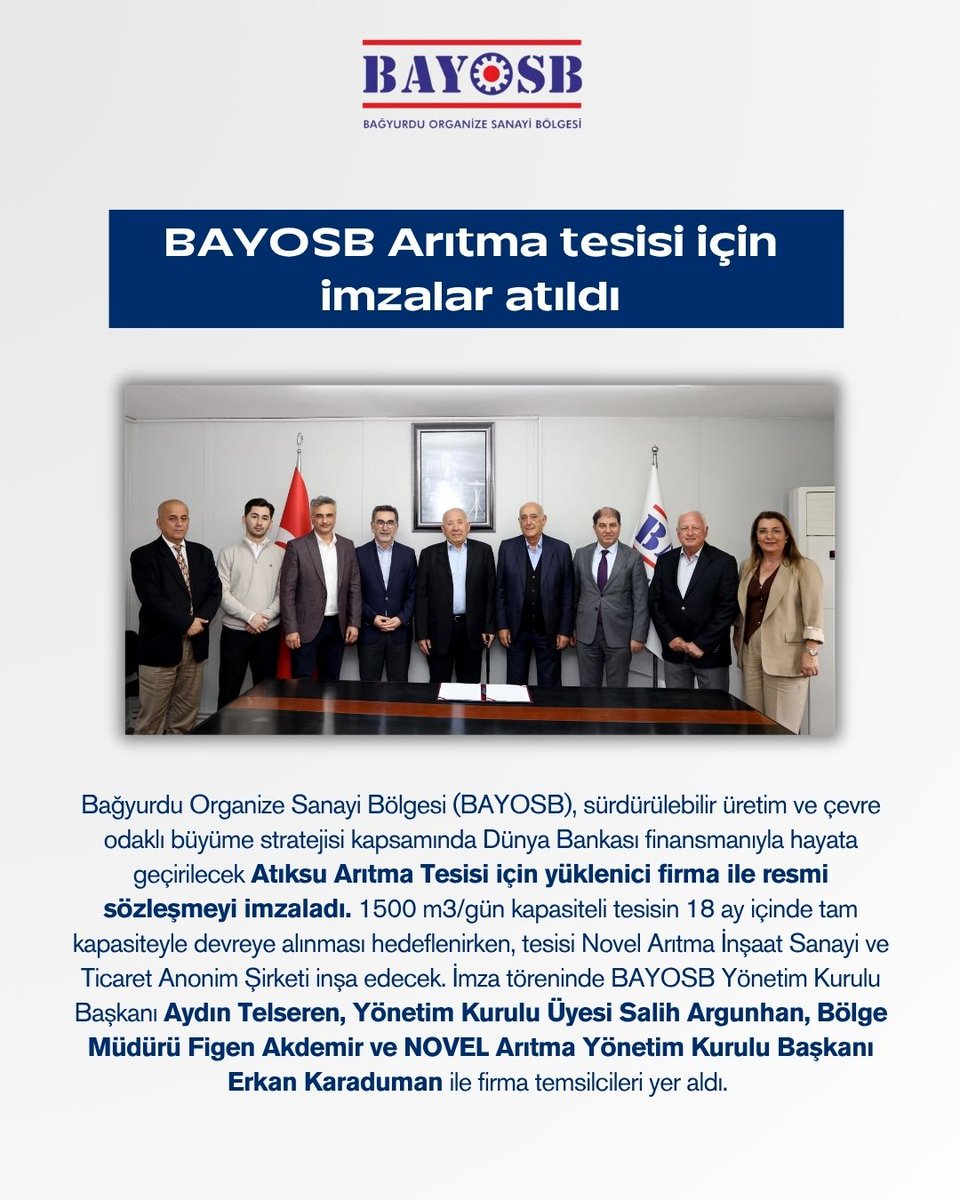 BAYOSB's tweet photo. ♻️ BAYOSB’ye Arıtma Tesisi Geliyor!

Yeşil OSB hedefleri doğrultusunda çalışmalarını sürdüren BAYOSB, arıtma tesisi yatırımının startını verdi. 🌱

Daha sürdürülebilir, daha çevreci bir sanayi için önemli bir adım atıyoruz.

#BAYOSB #YeşilOSB #ArıtmaTesisi #SürdürülebilirSanayi https://t.co/sWDe5wcQln