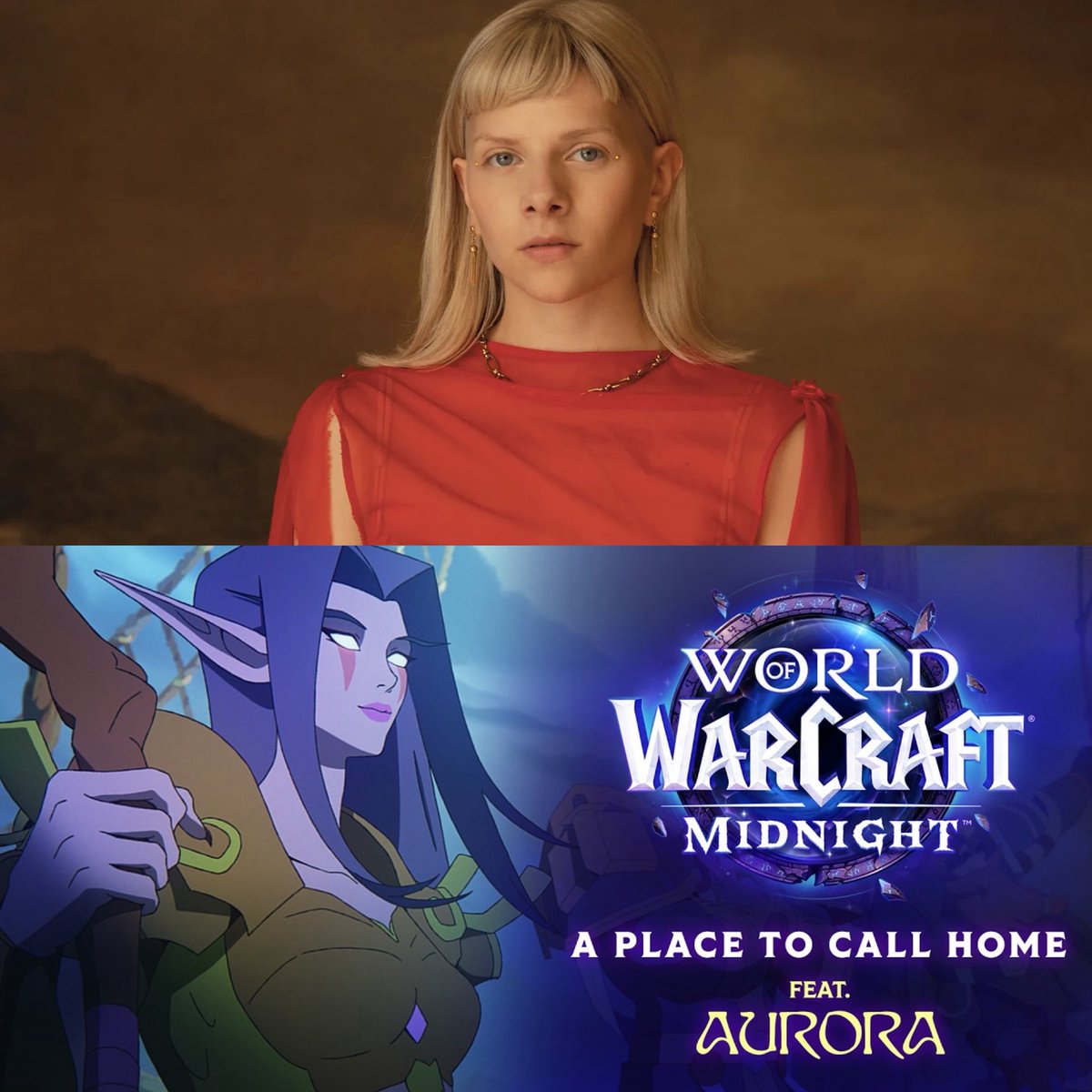 Auroralatam's tweet photo. AURORA &amp; WARCRAFT 

Se ha lanzando una nueva canción en colaboración con AURORA “A place to call home” para la serie de videojuegos “World Warcraft” donde ya está disponible en plataformas para escucharla!! https://t.co/mk8I7PPCTa