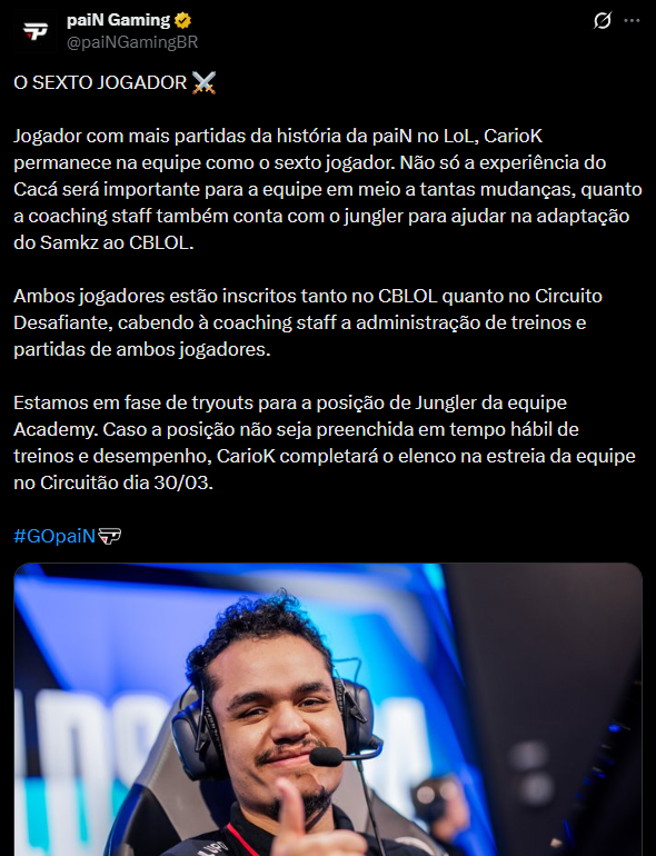 Mais Esports tweet media