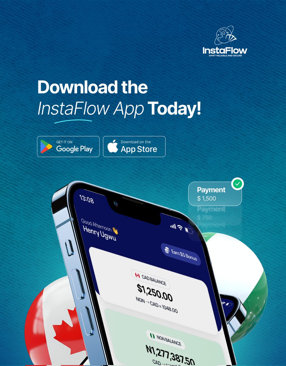 instaflowca's tweet photo. At InstaFlow, we’re redefining how you move money from Nigeria to Canada.

You don’t have to worry about delays or uncertainty. We make sending money from Nigeria to Canada fast, secure, and seamless. Our mission is simply making every transfer one less thing to stress about. https://t.co/rcnltBVEGk