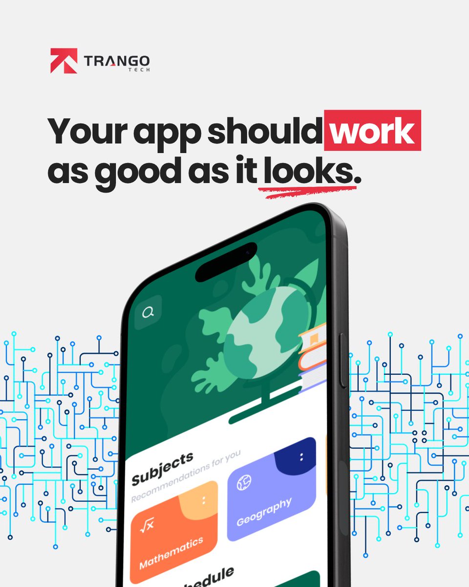 TrangoTech's tweet photo. A pretty app that doesn't perform is a liability.

Trango Tech builds mobile apps that look stunning and work even better.

#MobileApp #TrangoTech https://t.co/BdislETBP1
