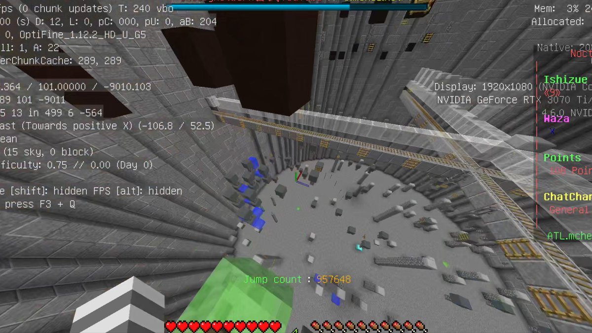 Hanpen_Bullet's tweet photo. #minecraft #アスレチック #ちぇる鯖 
どうやらラピトリではなくキーボードの不具合だったっぽく色々と対処法を調べてここまで安定するようになりました！
(ここがめちゃくちゃ難しいんだけどね) https://t.co/0cRDhnTmWm