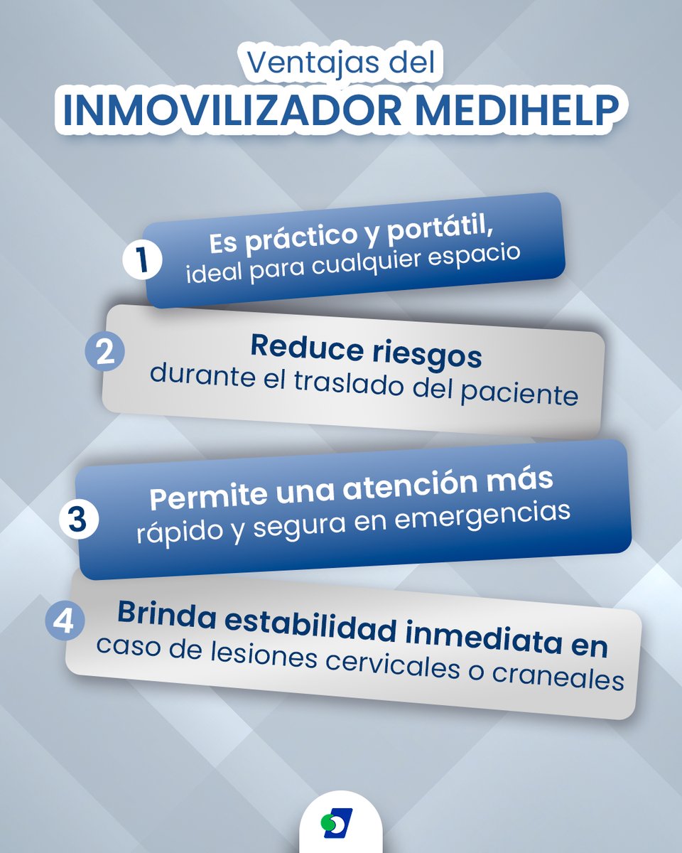 MedicalCenterMx's tweet image. Para casa, trabajo o consultorio, el #Inmovilizador #Medihelp de Cráneo es perfecto para tenerlo siempre a la mano ante cualquier emergencia que pueda ocurrir. 
🚑🩺

No olvides adquirirlo en nuestra web. ✨💻: medicalcenter.com.mx/inmovilizador-…