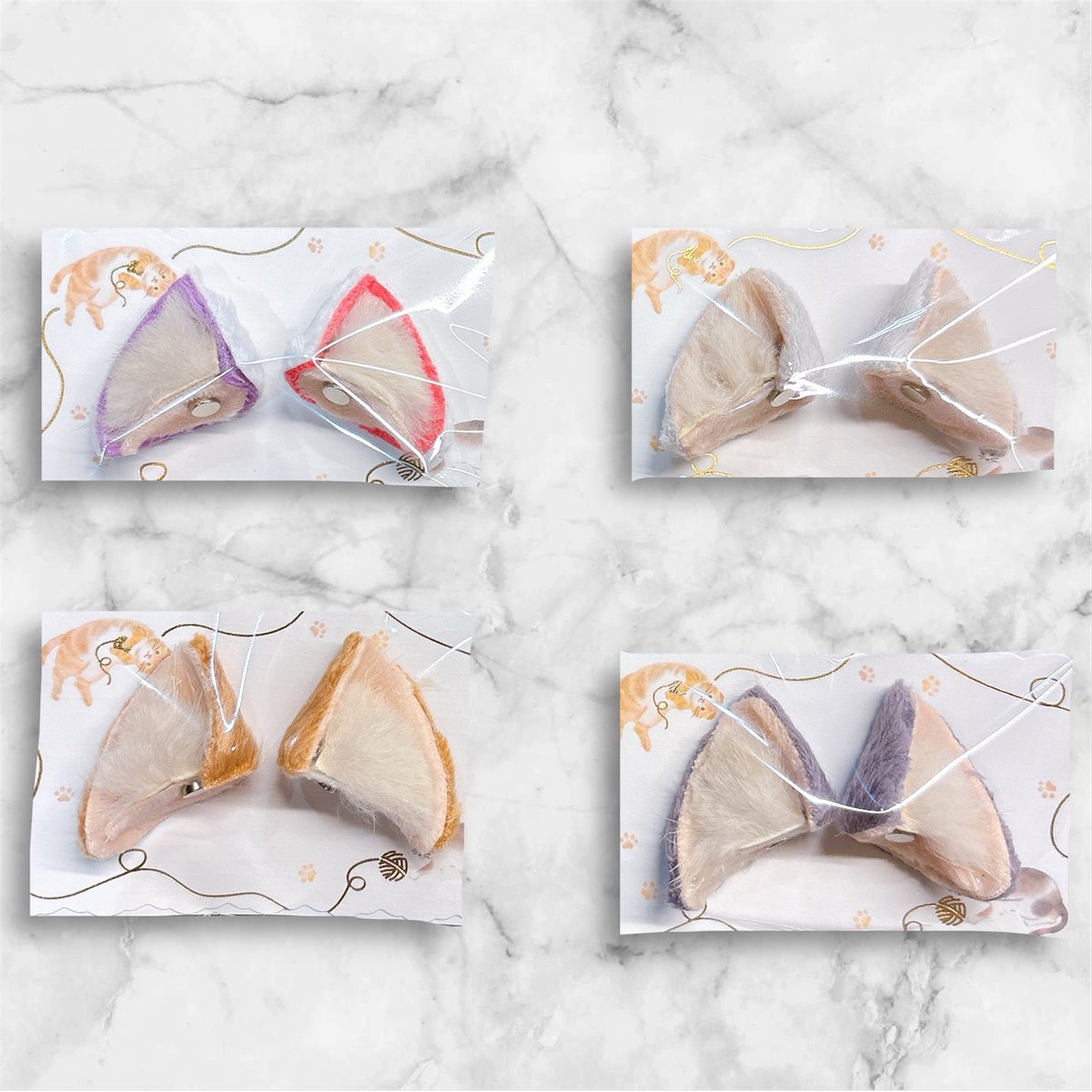 #にじそうさく11 にむけて袋詰め完了！
どの子のおみみか伝わるかな〜☺️わくわく

磁石式のぱぺちゃん用のおみみです🐾