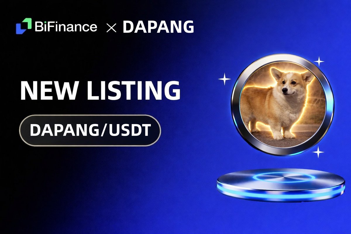 #BiFinance will soon list #DAPANG <a href="/leaderdapang/">Dà Pàng</a>  
Details are as follows:

👉#AI Narrative: The #DaPang token is symbolized by a glowing corgi, representing leadership.
👉The name "DaPang" hints at its positioning as a community leader, fostering decentralized innovation through