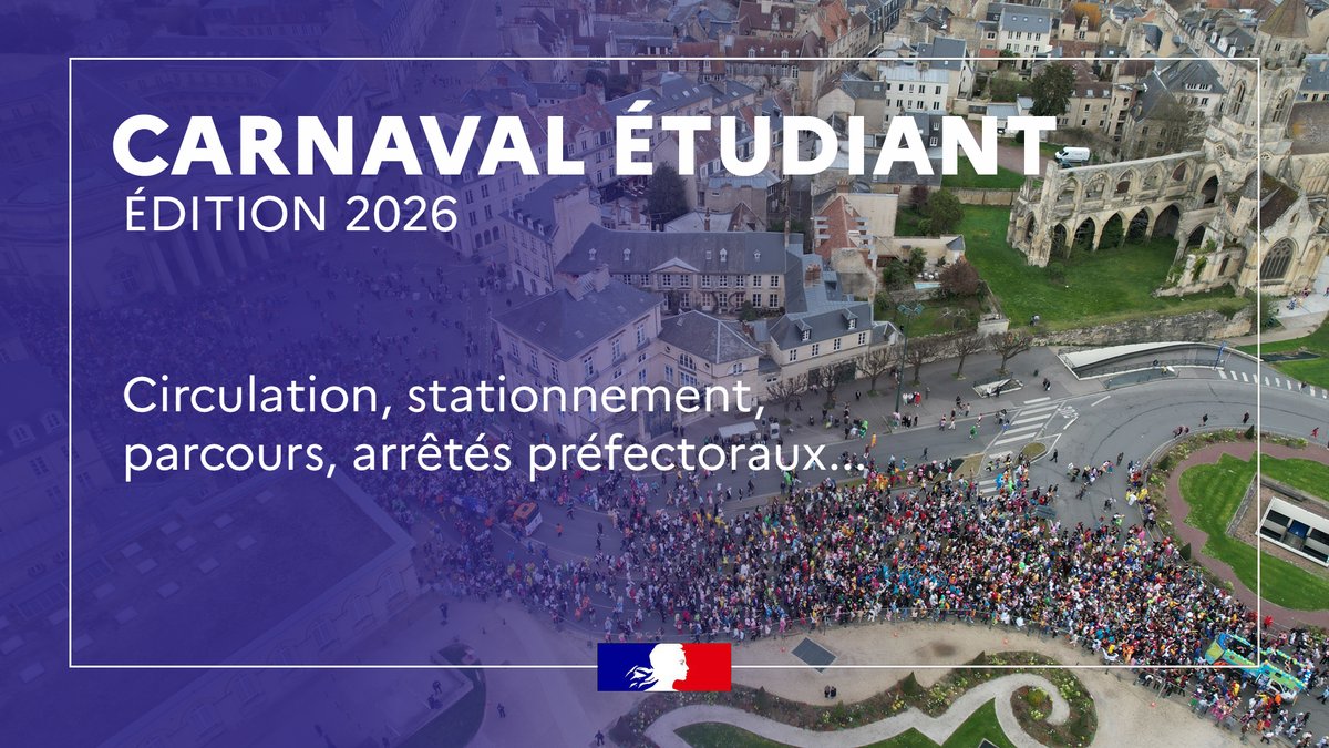 Image de Préfet du Calvados - #CarnavalCaen J-2 🎭 | Le jeudi 26 mars, le #carnavalétudiant fait son grand retour dans les rues de