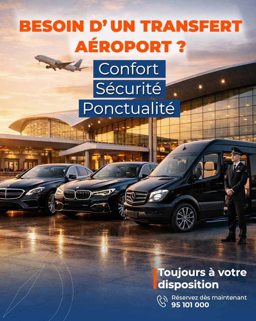 COMPASSTRAVEL3's tweet photo. 🚖 BESOIN D'UN TRANSFERT AÉROPORT ?

Avec COMPASS Travel &amp; Events, voyagez l’esprit tranquille 😌
👨‍✈️ Chauffeur privé, professionnel et ponctuel
🕒 Disponible 24/7
🚘 Véhicules confortables
✨ Accueil personnalisé

#TransfertAéroport #Tunisie #AirportTransfer https://t.co/IJWaLTct15