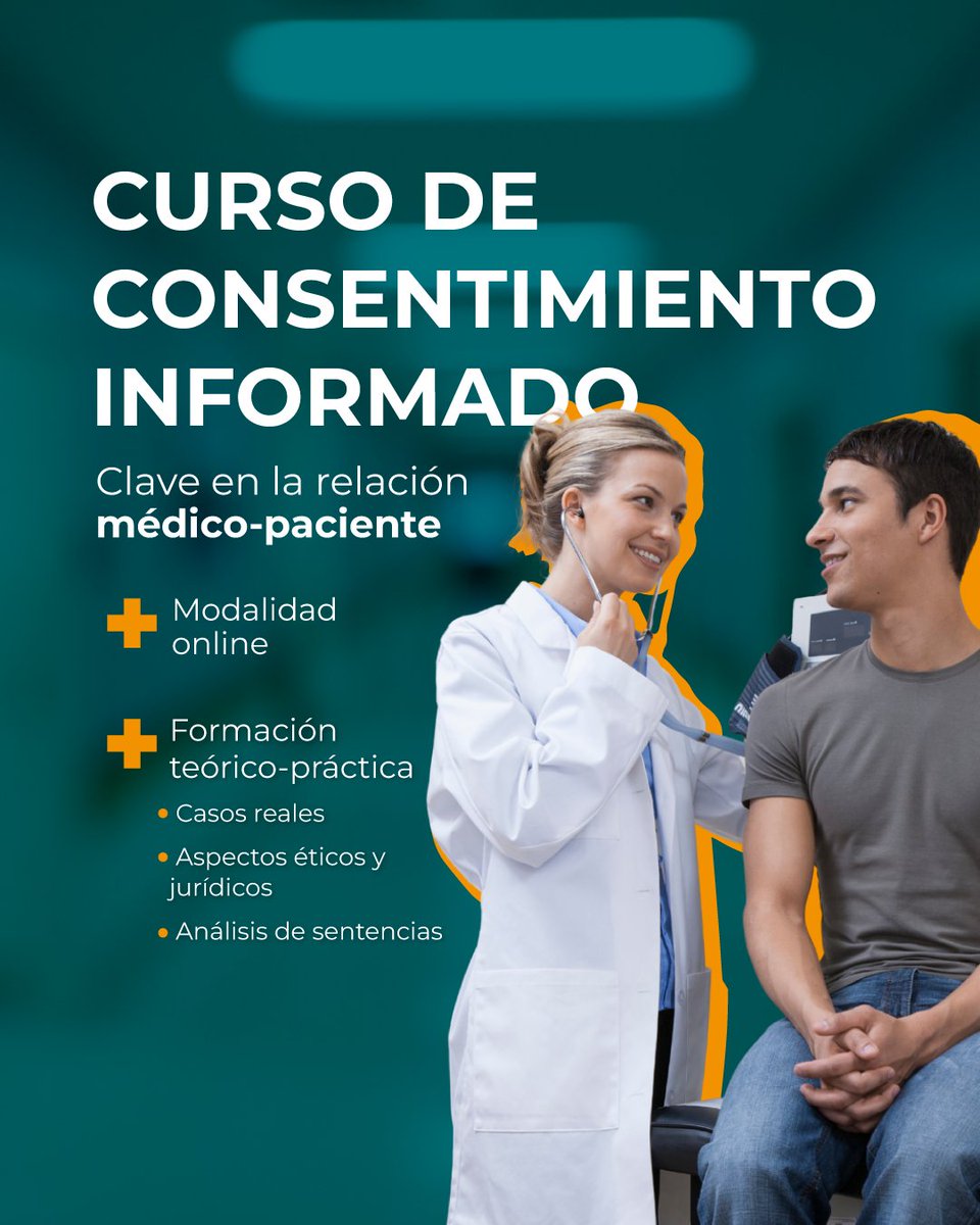 fundacionup's tweet photo. 📢 Refuerza tu práctica clínica con una formación orientada a la toma de decisiones, la gestión documental y la correcta aplicación del consentimiento informado en situaciones reales.

Consulta más información en nuestra web🔗https://t.co/wau3GdrEXG https://t.co/GvvHleqlkb