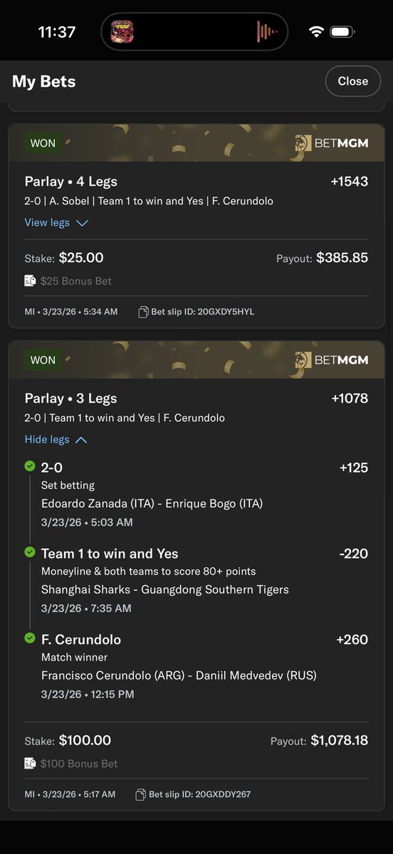 Brightmopicks's tweet photo. 3.23 winnin parlay🌹#sportsbetting #bettingtwitter #handicapper #sportspicks #cerundolo #marchmadness #bettingpicks #basketballpicks #betmgm #sportsbettingpicks #winningparlay #winningpicks #tennispicks #Discord #bmopicks #brightmopicks #legendarylocks #GamblingTwitter #bmo23bj https://t.co/mPPpneBm0u