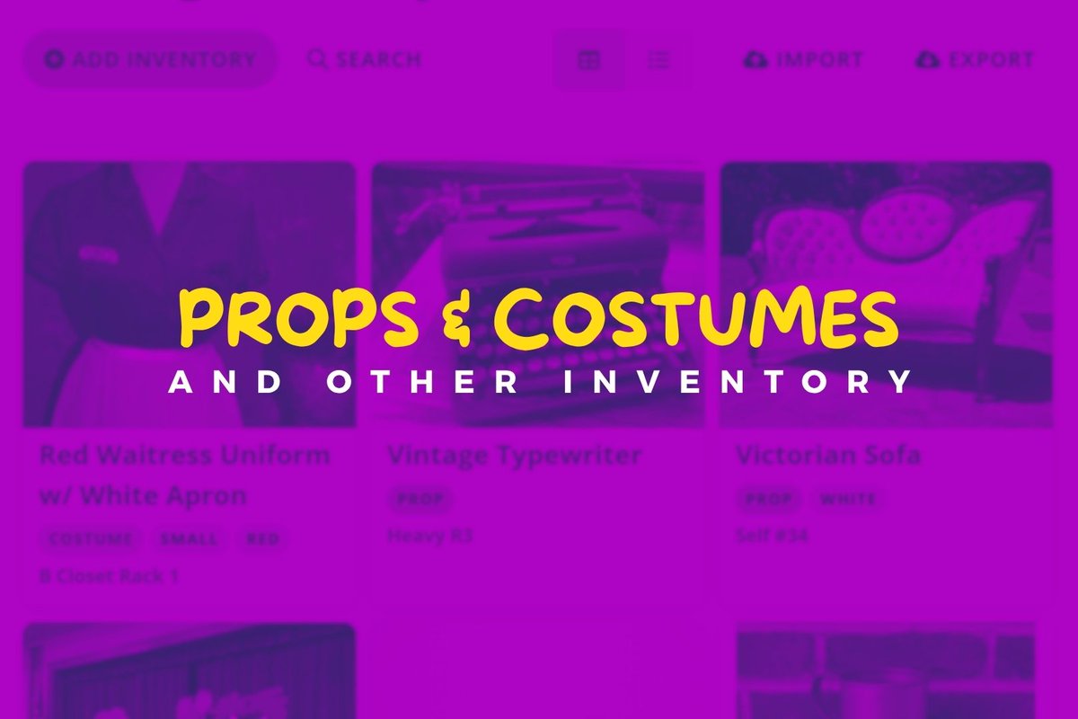 cast98app's tweet photo. 🤔How many storage bins/closets/rooms/units does your theatre have? Maybe time to track inventory so you don't spend hours searching...
#theatre #theatredirector #theatredirectors #director #stagemanager #props #costumes #theatreteacher #dramateacher #theatrelife #directorlife https://t.co/96NBLY4Twy