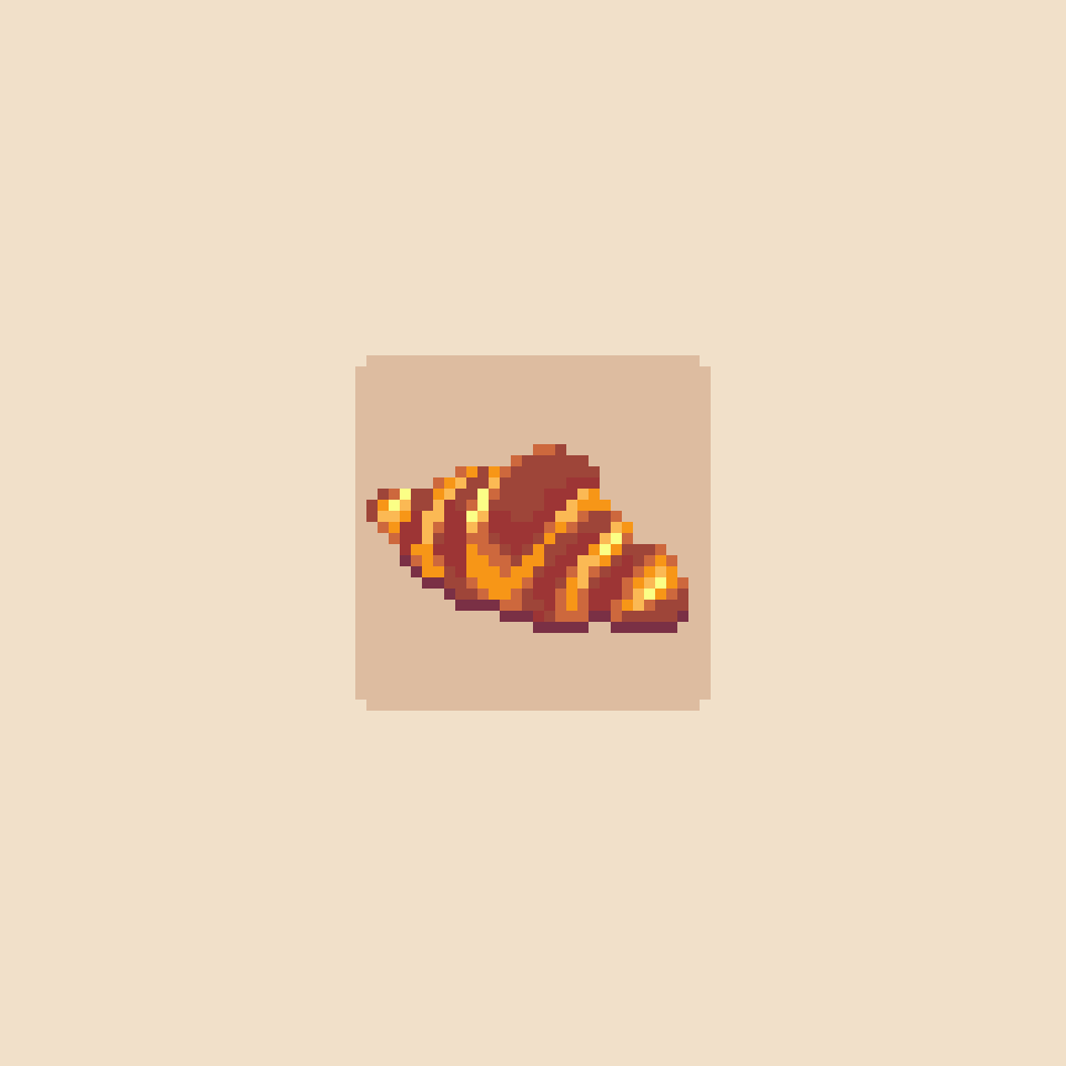 PixCorgi's tweet photo. Perfect crisp!🥐

#pixelart #ドット絵 https://t.co/ZegA4HrqKE