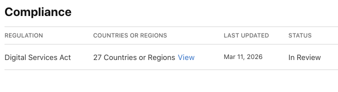 bramk's tweet image. I have an iOS app accepted in the App Store but waiting for EU distribution because of the Digital Services Act 🫠