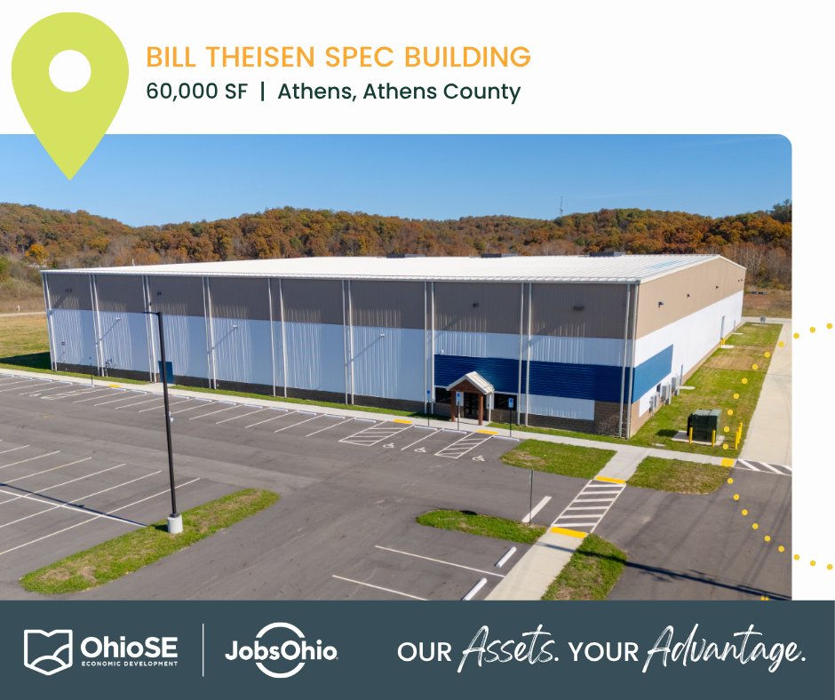 Ohio_SE's tweet photo. 📍 Located just west of The Plains, the Bill Theisen Industrial Park presents outstanding expansion opportunities for new and growing businesses in Athens County. 

✅ 60,000 SF
✅ Expandable up to 120,000 SF

Learn more about this available site: https://t.co/d7Ux4DSJXb https://t.co/wIha7V1uMk