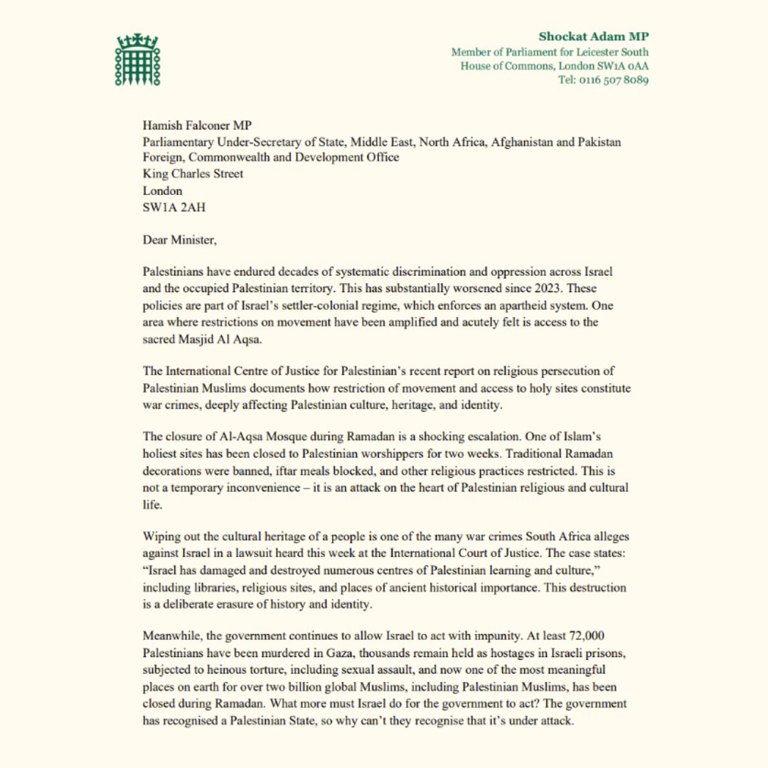 Shockat Adam MP tweet media