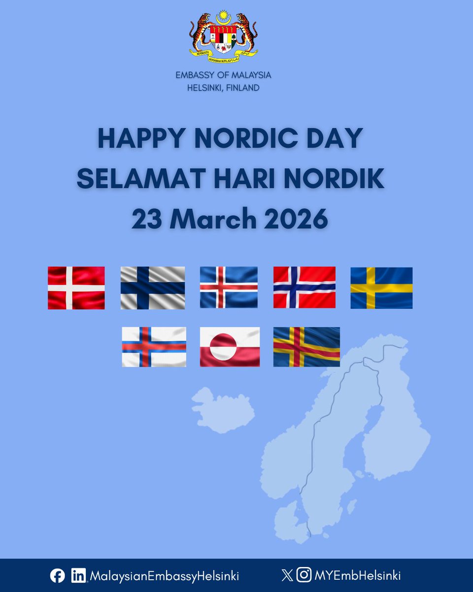 Celebrating the enduring friendship between Malaysia and the Nordic region.

Hyvää Pohjolan päivää!
Glad Nordens dag!