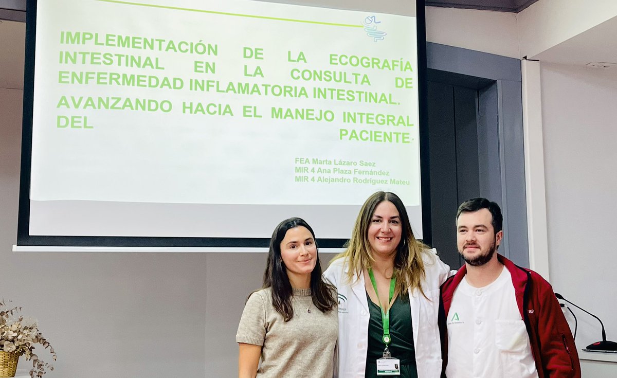 DigestivoTorrec's tweet photo. Sesión clínica hospitalaria @TorrecardenasHU de manos de nuestros avezados R4 @AlexRodry97 y @anaplaza97 quienes, junto a la Dra Marta Lázaro, nos han mostrado las ventajas de la implementación de la #EcografíaIntestinal en el manejo a pie de cama en #EII. Futuro presente. https://t.co/tu5TvkGjbB