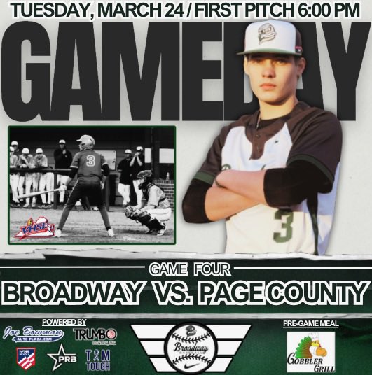 BwayBaseballVA's tweet photo. ✅HOME OPENER✅
Let’s Goooo….

📆 Tuesday, March 24
🕐 First Pitch👉6pm
🆚 Page
🏟️ The Roost
🌡️ 50° ⛅️
🎟️ Ya’ll Come!
📈 https://t.co/uUE4PWzGrz…

#ForTheTown #LaceUp https://t.co/FhDI27UJjq