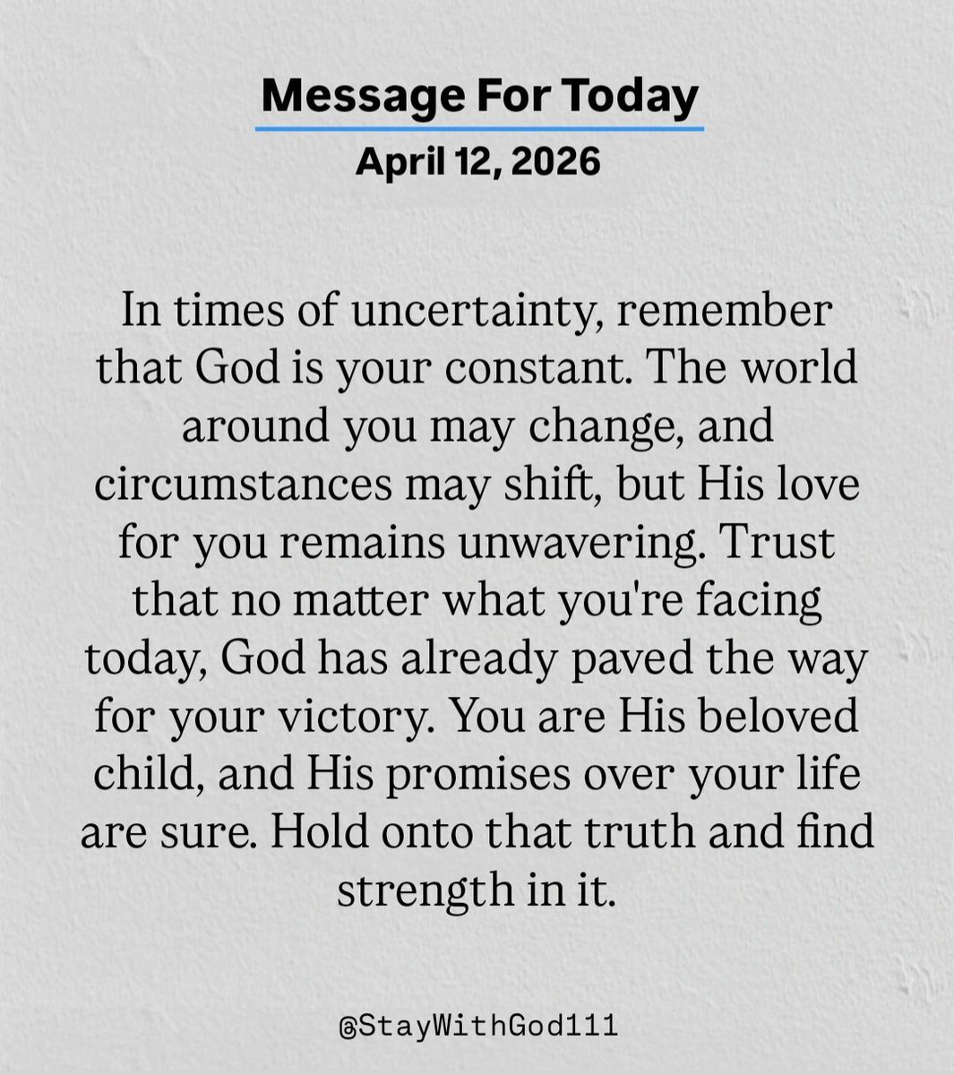 In times of uncertainty, remember that God is your constant. 🤍🕊️