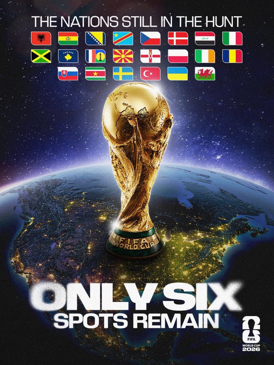 ⚽️🫨🔥 22 países van por las últimas 6 plazas del #Mundial2026 🏆🌎