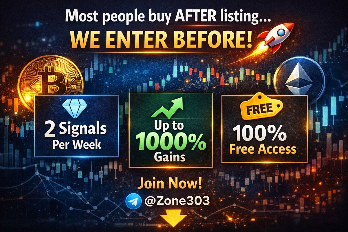 🚨 Most people buy AFTER listing…

We enter BEFORE 🚀

💎 Crypto signals (2 per week)
📈 1000%+ potential
🆓 100% FREE access

⚡ Not for everyone
👇 Join now