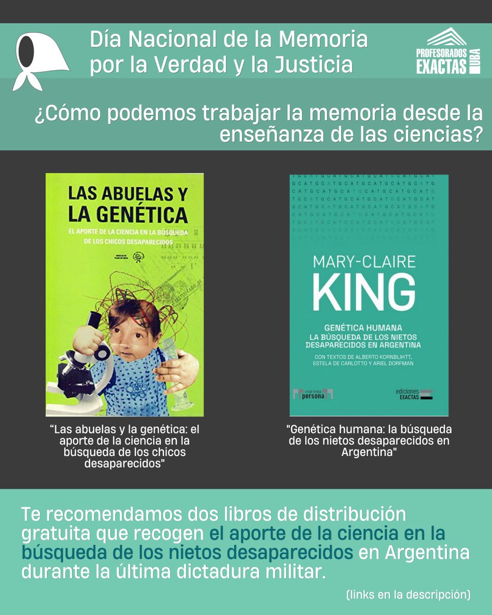 ProfesoradosExa's tweet photo. Como todos los 24 de marzo, desde los Profesorados de Exactas renovamos el compromiso con la Memoria, la Verdad y la Justicia.

Enseñar ciencia no es solo transmitir datos: es formar pensamiento crítico, cuestionar dogmas y buscar la verdad con evidencia y rigor. https://t.co/q6nSA2f1Hs