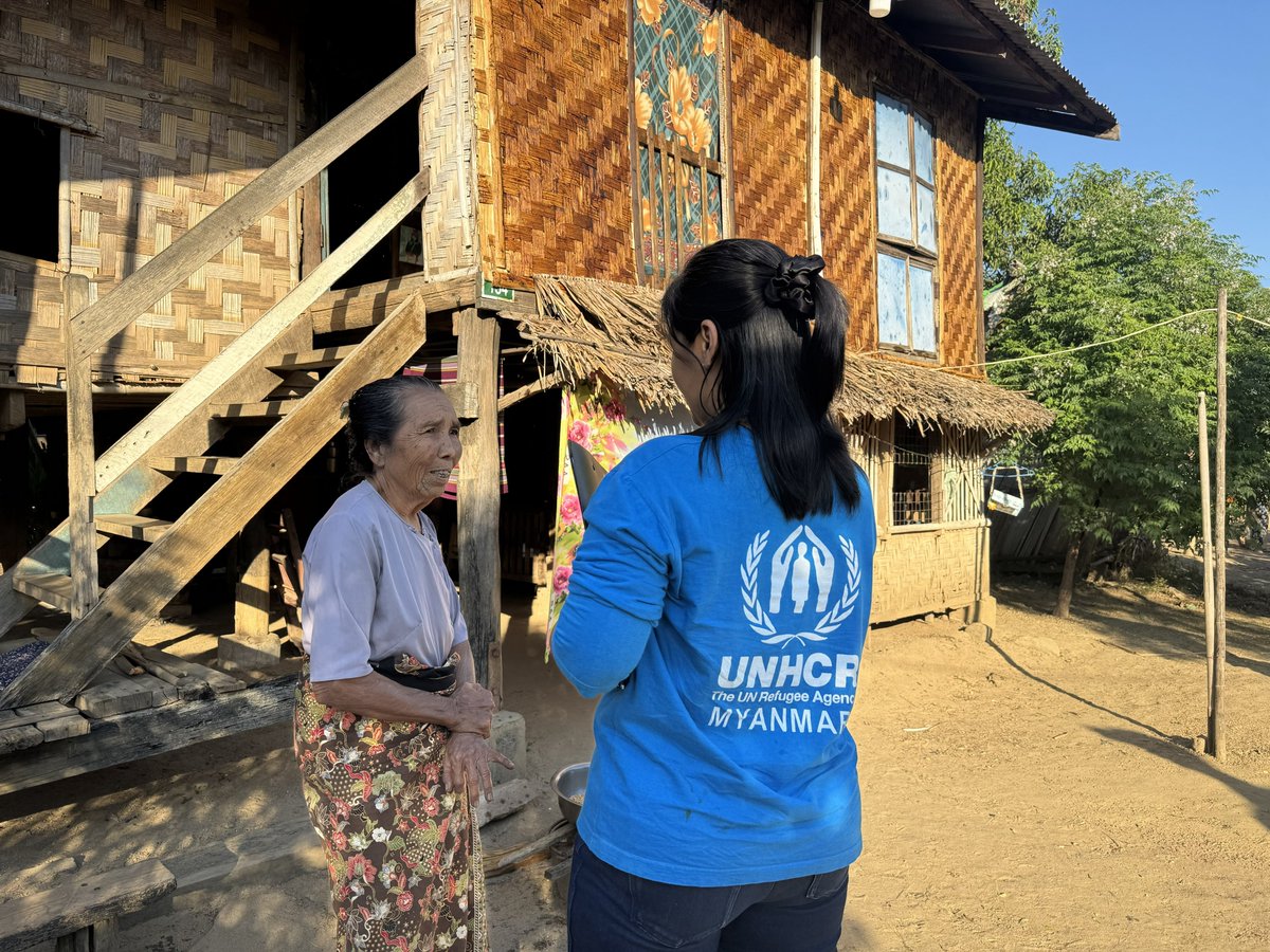 UNHCRMyanmar's tweet photo. Nearly a year after the earthquake, families who lost their homes are slowly rebuilding. With timely support from partners and UNHCR, they’ve repaired shelters and made them safe again. As homes take shape, relief, hope, and security are returning. #RebuildingMyanmarTogether https://t.co/AWuvecqw0I